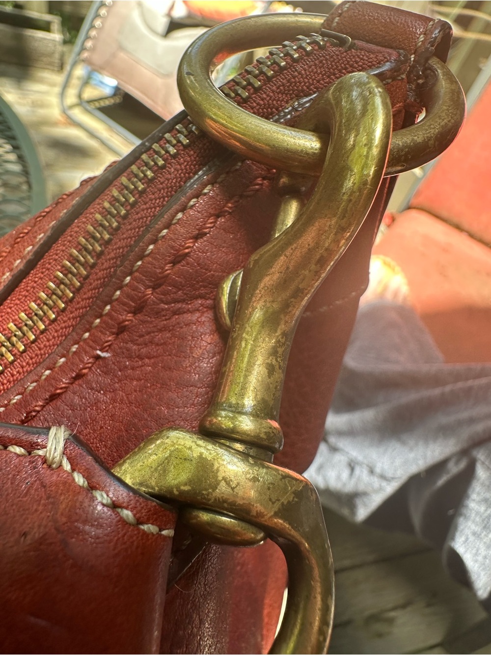 Coach Bleeker Red/Brownish Leather Shoulder Bag with Adjustable Strap GUC - Picture 7 of 14